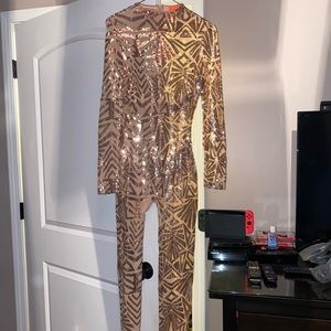 Gold sequin jumpsuit